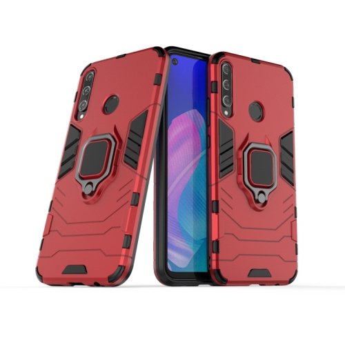 

For Huawei Y7p / P40 Lite E Shockproof PC + TPU Protective Case with Magnetic Ring Holder(Red)