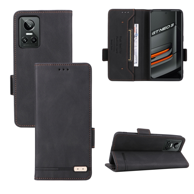 

For OPPO RealmeGT Neo3 Magnetic Clasp Flip Leather Phone Case(Black)