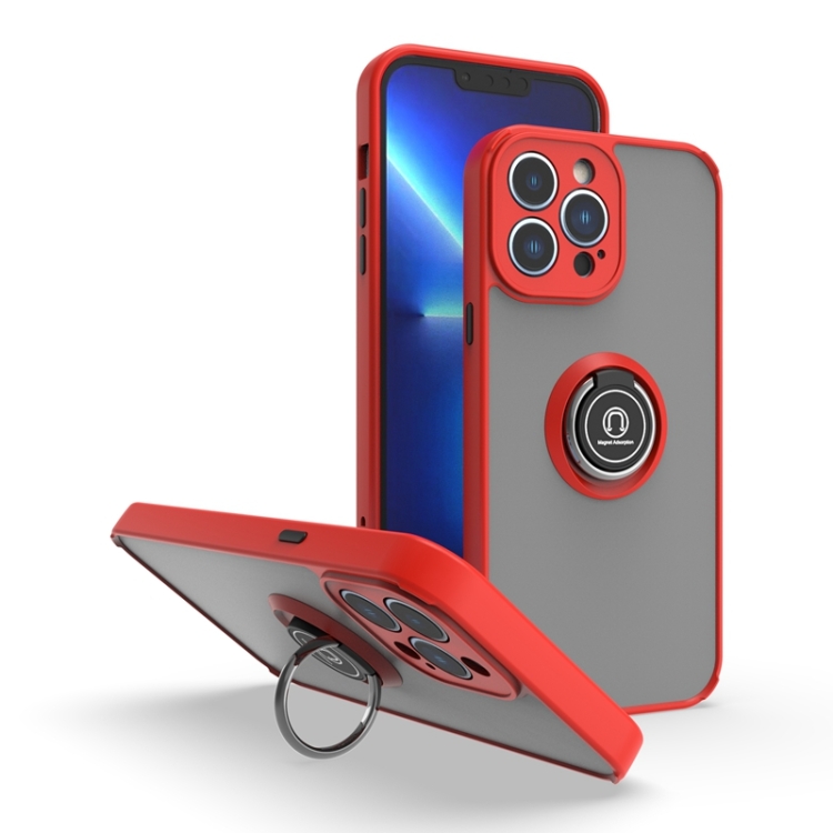 

Q Shadow 1 Series TPU + PC Phone Case with Ring Holder For iPhone 14 Pro(Red)