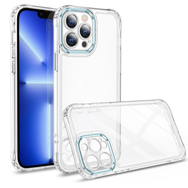 

Transparent Acrylic Space Phone Case For iPhone 14(Cyan)