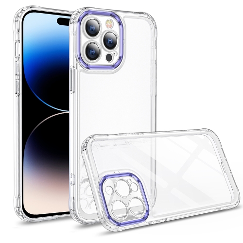 

Transparent Acrylic Space Phone Case For iPhone 14 Pro(Purple)