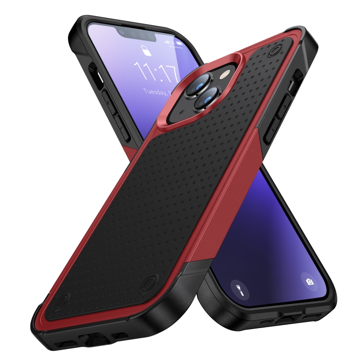 

PC + TPU Shockproof Protective Phone Case For iPhone 14 Pro(Red+Black)
