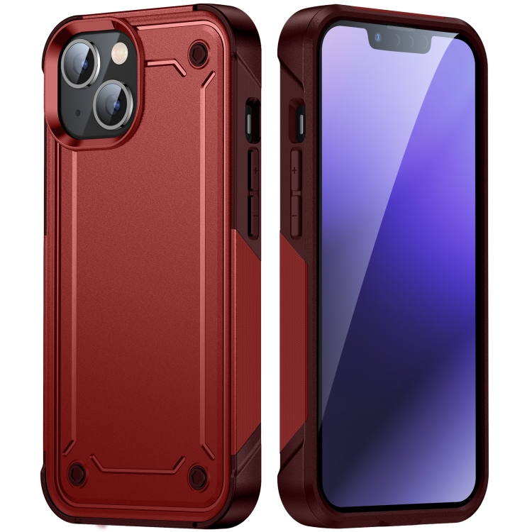 

PC + TPU Shockproof Protective Phone Case For iPhone 14 Max(Red+Rose Red)