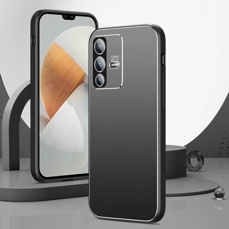 

For vivo S12 All-Inclusive Lens Frosted Metal Phone Case(Black)