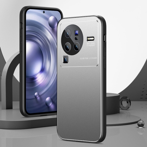 

For vivo X80 Pro All-Inclusive Lens Frosted Metal Phone Case(Silver Grey)