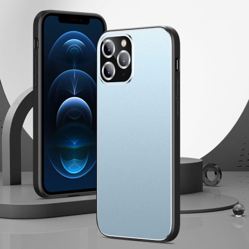 

All-Inclusive Lens Frosted Metal Phone Case For iPhone 13 Pro Max(Blue)