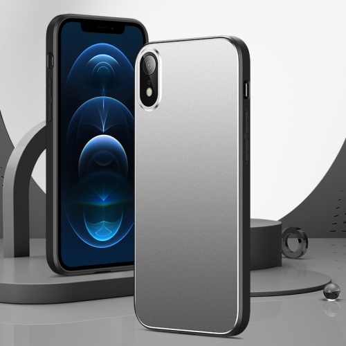 

All-Inclusive Lens Frosted Metal Phone Case For iPhone XR(Silver Grey)