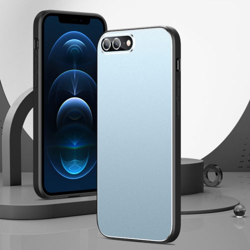 

All-Inclusive Lens Frosted Metal Phone Case For iPhone 8 Plus / 7 Plus(Blue)