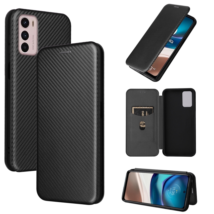 

For Motorola Moto G42 Carbon Fiber Texture Leather Phone Case(Black)