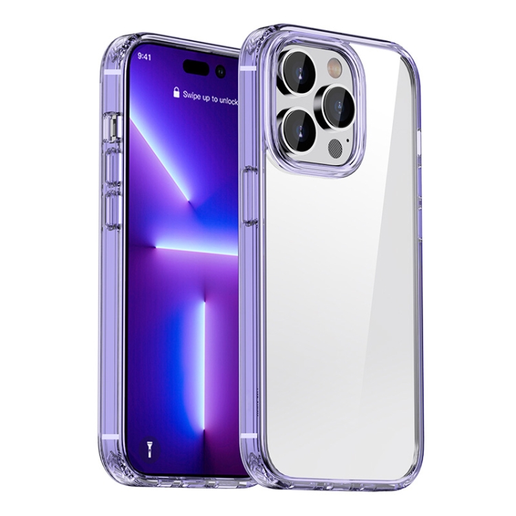 

For iPhone 12 Pro Max Crystal Clear Shockproof Phone Case(Transparent Purple)