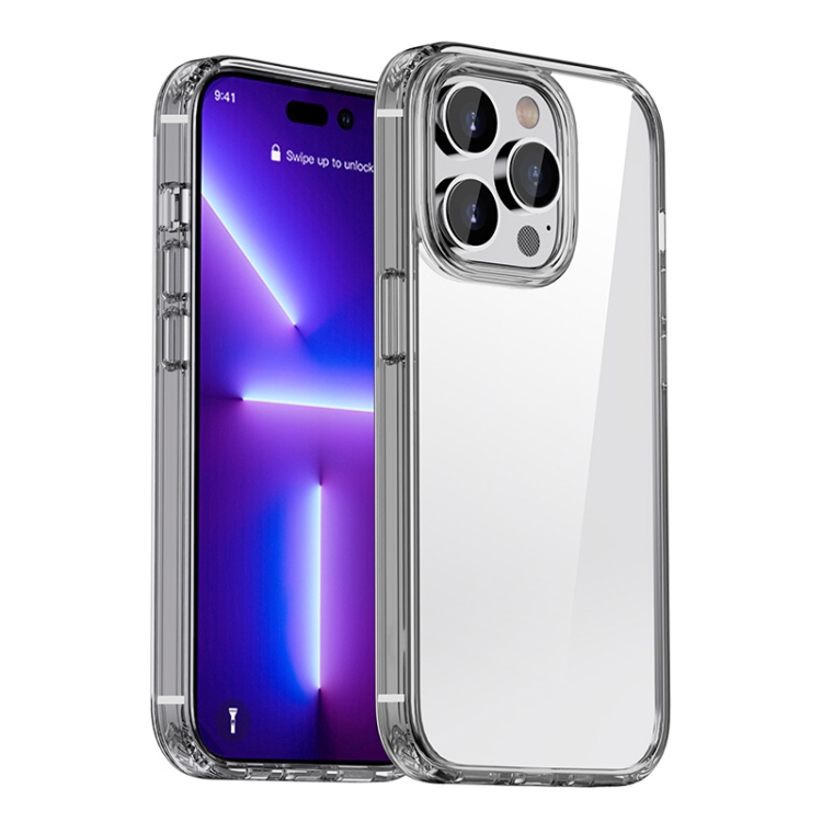 

For iPhone 12 Crystal Clear Shockproof Phone Case(Transparent Black)