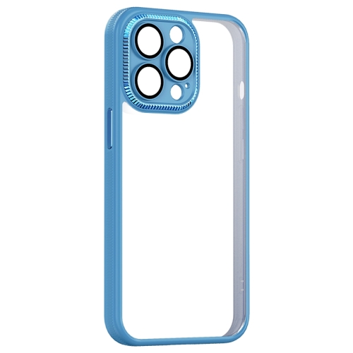 

Shockproof Metal + Acrylic + TPU Phone Case For iPhone 14 Pro(Light Blue)