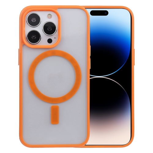 

Acrylic + TPU Magsafe Magnetic Phone Case For iPhone 14 Pro(Orange)