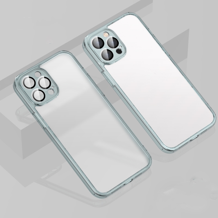 

For iPhone 14 Pro Frosted PC Phone Case with Lens Film(Sierra Blue)