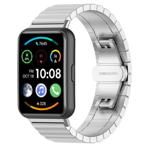 

For Huawei Watch Fit 2 One-bead Metal Stainless Steel Watch Band(Silver)
