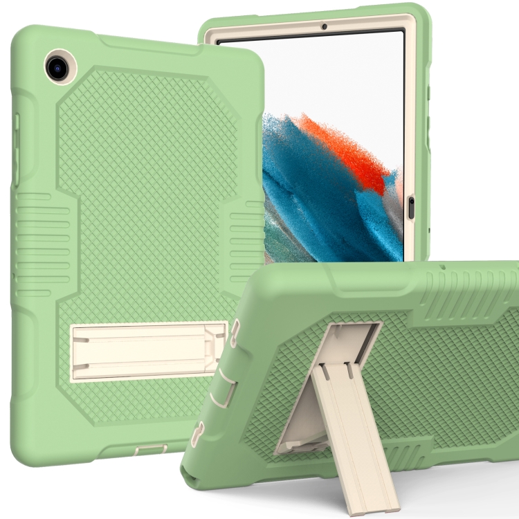 

For Samsung Galaxy Tab A8 10.5 2021 X200 Contrast Color Robot Shockproof Silicone + PC Tablet Case(Matcha Green)