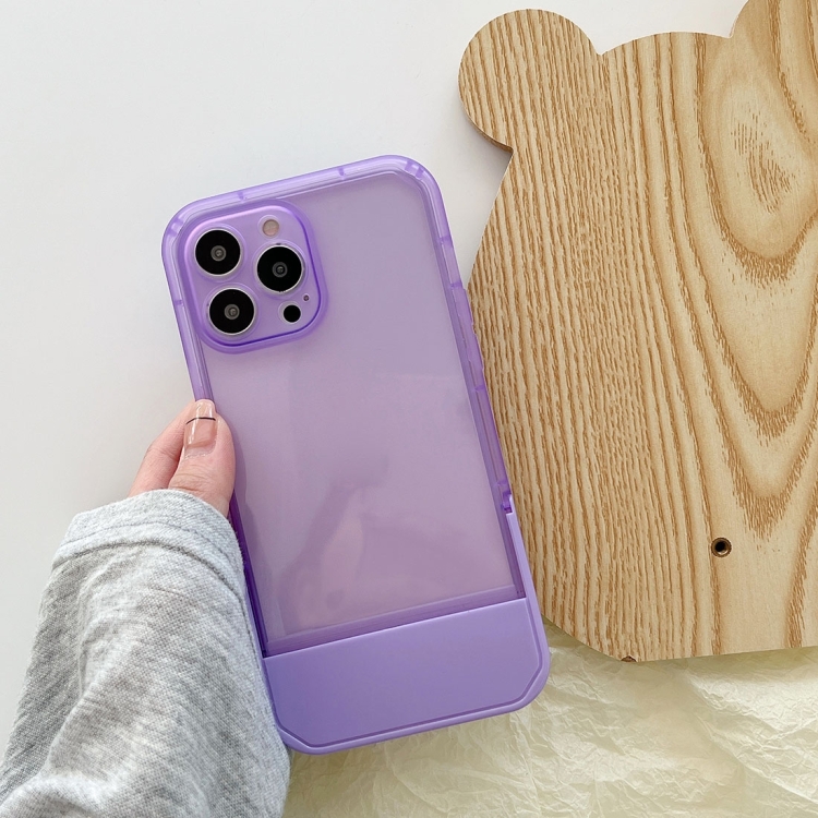 

TPU + PC Stool Holder Phone Case For iPhone 14 Max(Purple)