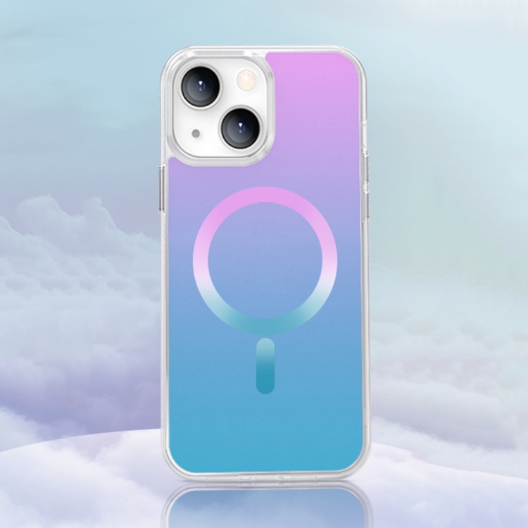 

For iPhone 14 Gradient Magsafe Magnetic Phone Case (Pink Blue)