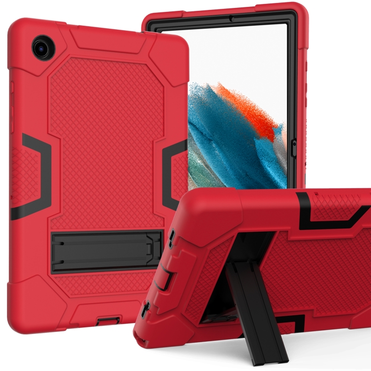 

For Samsung Galaxy Tab A8 10.5 2021 X200 Contrast Color Robot Silicone + PC Tablet Case(Red Black)