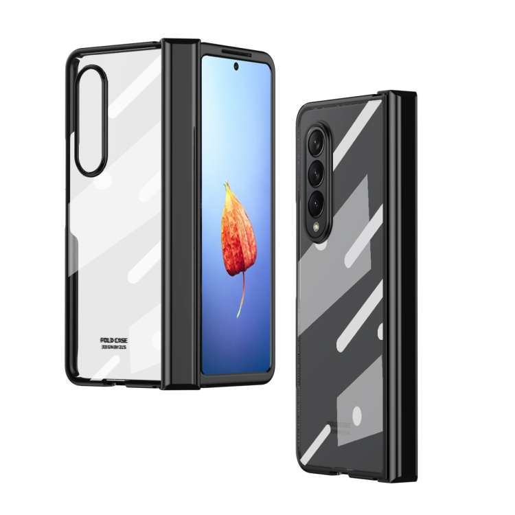 

For Samsung Galaxy Z Fold4 Full Body Electroplating Hinge Phone Case(Black)