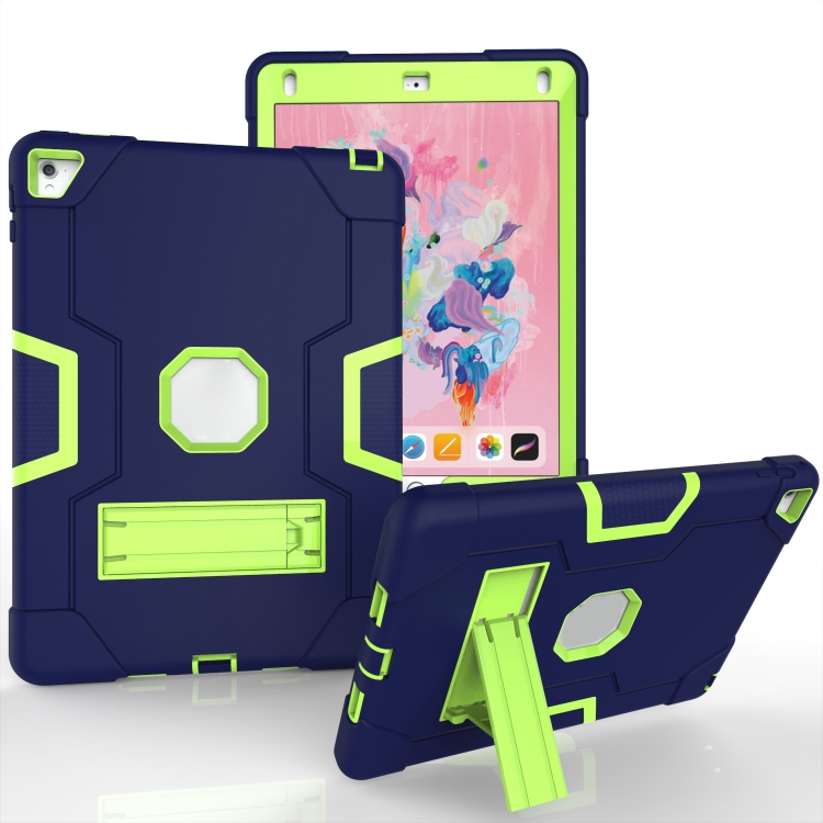 

Contrast Color Robot Silicone + PC Tablet Case For iPad 6 / iPad Pro 9.7 2016(Navy Blue + Yellow Green)