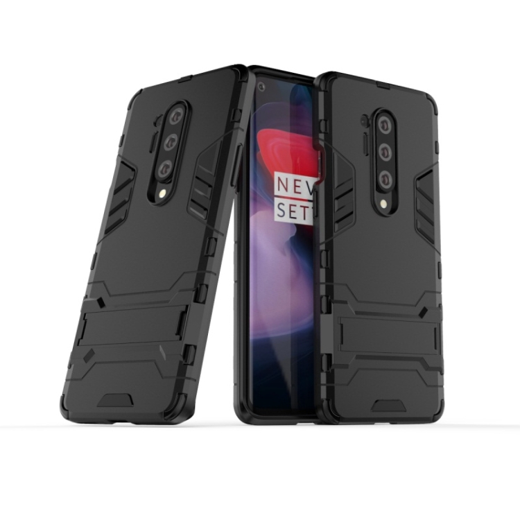 

For OnePlus 8 Pro Shockproof PC + TPU Case with Holder(Black)