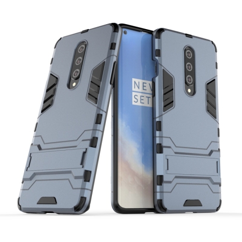 

For OnePlus 8 Shockproof PC + TPU Case with Holder(Navy Blue)