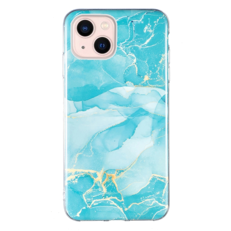 

IMD Marble Pattern TPU Phone Case For iPhone 13(Green)