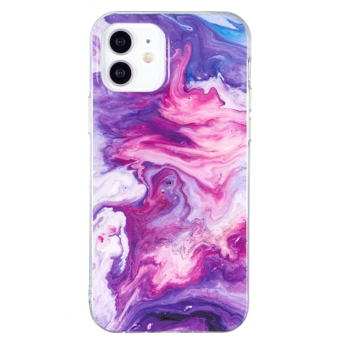 

For iPhone 12 mini IMD Marble Pattern TPU Phone Case (Red)
