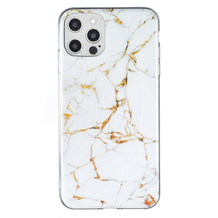 

IMD Marble Pattern TPU Phone Case For iPhone 12 Pro Max(White)