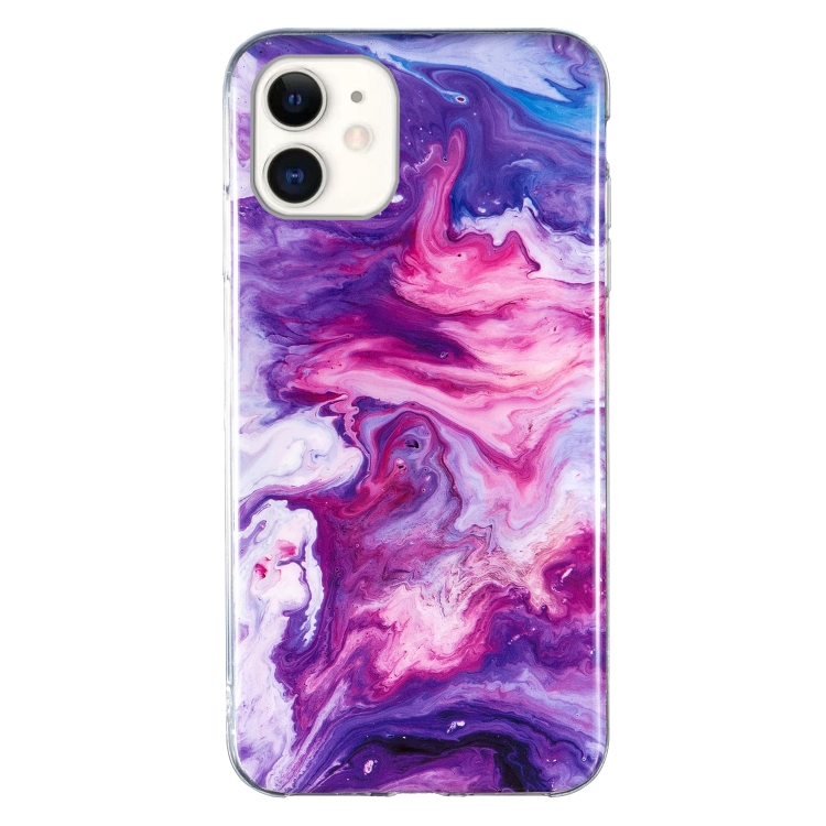 

IMD Marble Pattern TPU Phone Case For iPhone 11(Red)