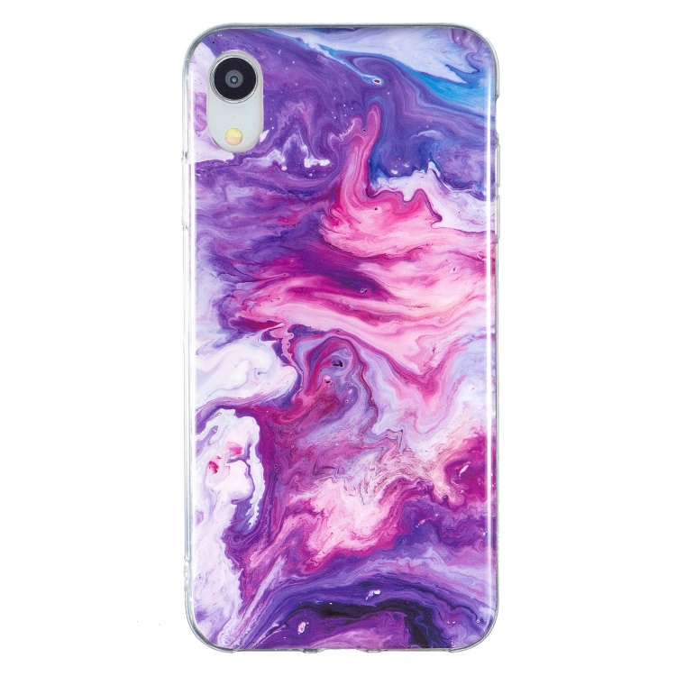 

IMD Marble Pattern TPU Phone Case For iPhone XR(Red)