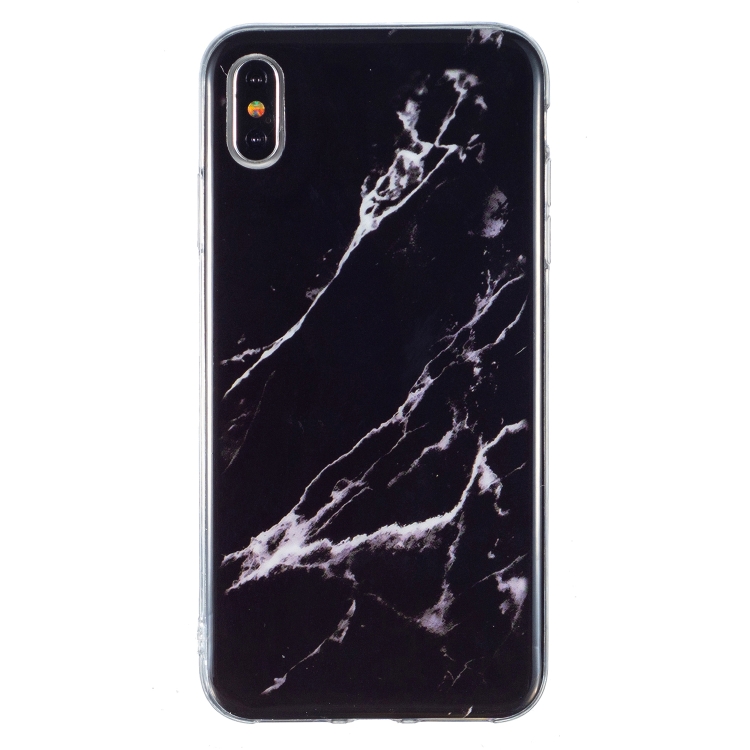 

For iPhone XS Max IMD Marble Pattern TPU Phone Case(Black)