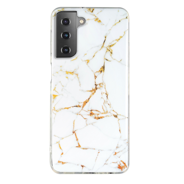 

For Samsung Galaxy S21+ 5G IMD Marble Pattern TPU Phone Case(White)