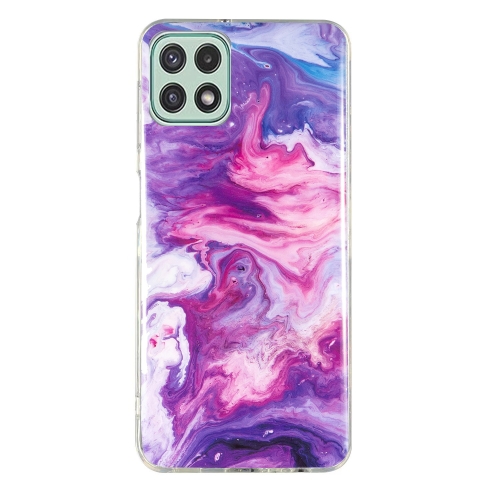 

For Samsung Galaxy A22 5G IMD Marble Pattern TPU Phone Case(Red)