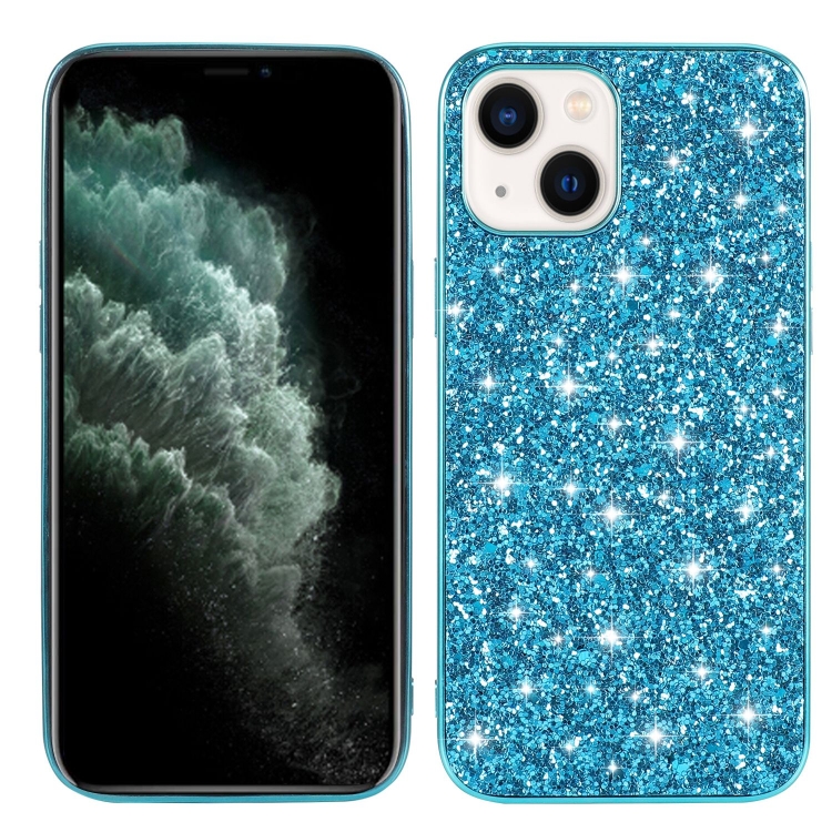 

For iPhone 14 Glitter Powder TPU Phone Case (Blue)