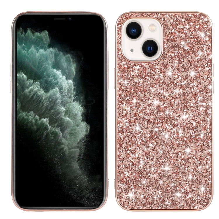 

For iPhone 14 Glitter Powder TPU Phone Case (Rose Gold)