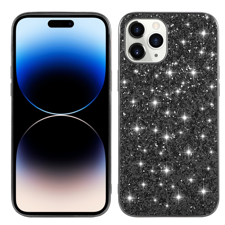 

For iPhone 14 Pro Max Glitter Powder TPU Phone Case (Black)