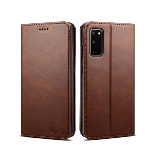 

For Samsung Galaxy S20 Calf Texture Horizontal Flip Leather Phone Case(Brown)