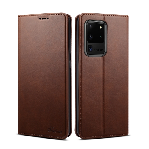 

For Samsung Galaxy S20 Ultra Calf Texture Horizontal Flip Leather Phone Case(Brown)