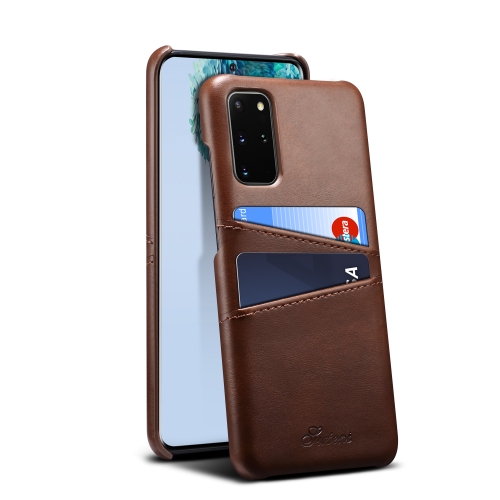 

For Samsung Galaxy S20+ Calf Texture Back Protective Phone Case with Card Slots(Brown)