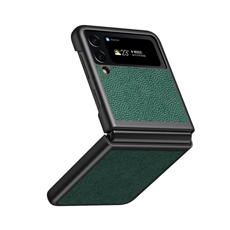 

For Samsung Galaxy Z Flip4 Litchi Texture All Inclusive Shockproof Protective Phone Case(Green)