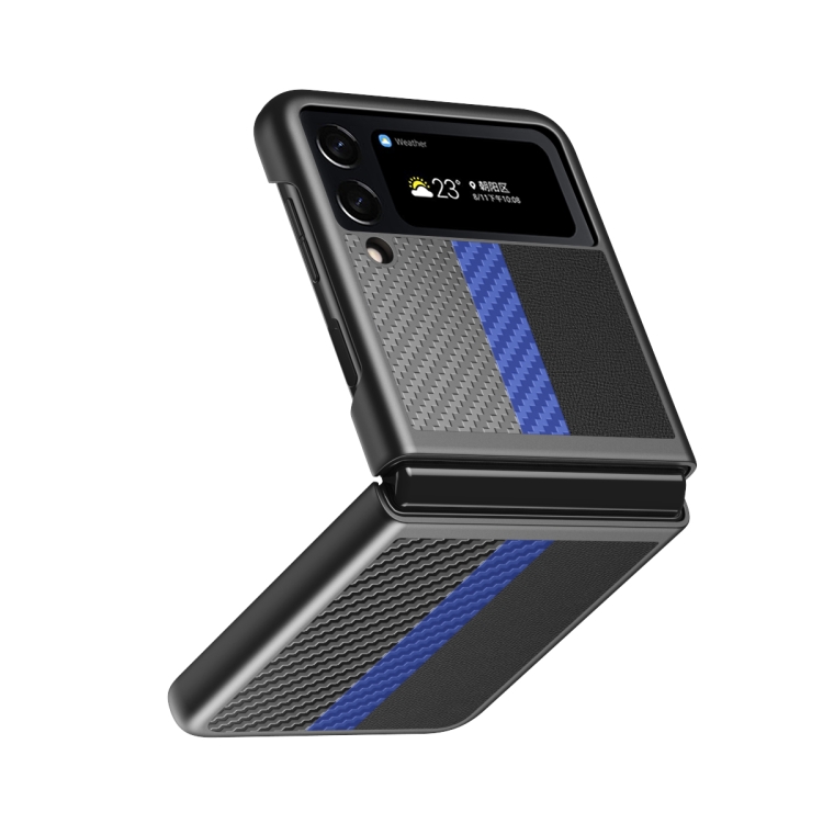 

For Samsung Galaxy Z Flip4 Contrast Color Four Corners All Inclusive Phone Case(Sapphire Blue)