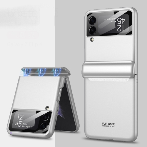 

For Samsung Galaxy Z Flip4 GKK Magnetic Fold All-inclusive Protective Phone Case(Silver)