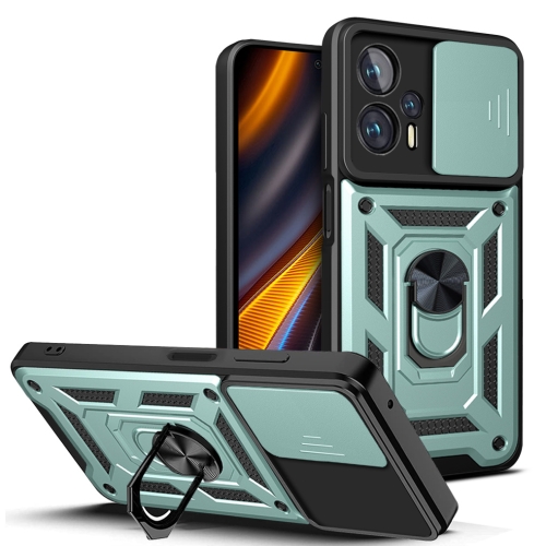 

For Xiaomi Poco X4 GT Sliding Camera Design TPU + PC Phone Case(Dark Green)