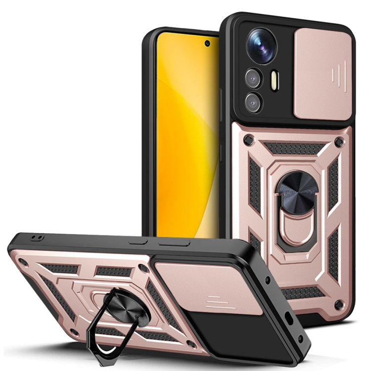 

For Xiaomi 12 Lite Sliding Camera Design TPU + PC Phone Case(Rose Gold)