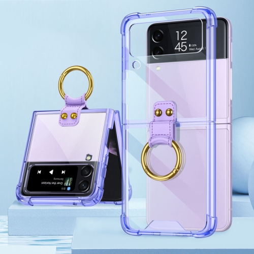 

For Samsung Galaxy Z Flip4 GKK Airbag Protective Phone Case with Ring(Purple)