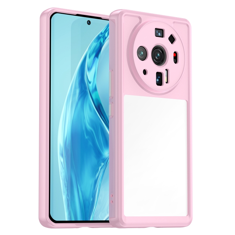 

For Xiaomi 12S Ultra Colorful Series Acrylic + TPU Phone Case(Pink)
