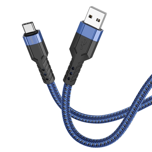 hoco U110 3A USB to USB-C / Type-C Charging Data Cable，Length：1.2m(Blue)