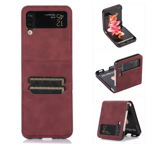 

For Samsung Galaxy Z Flip4 Card Slot Leather Phone Case(Red)